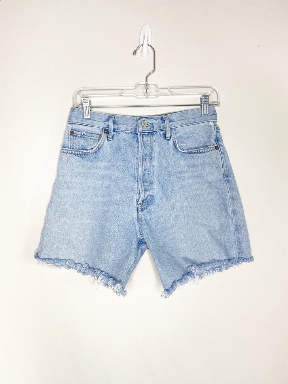 Agolde 90’s Pinch Waist Raw Hem Denim Shorts Size 27